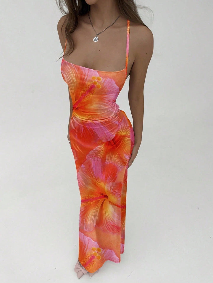 Rochie maxi SHEIN, portocaliu