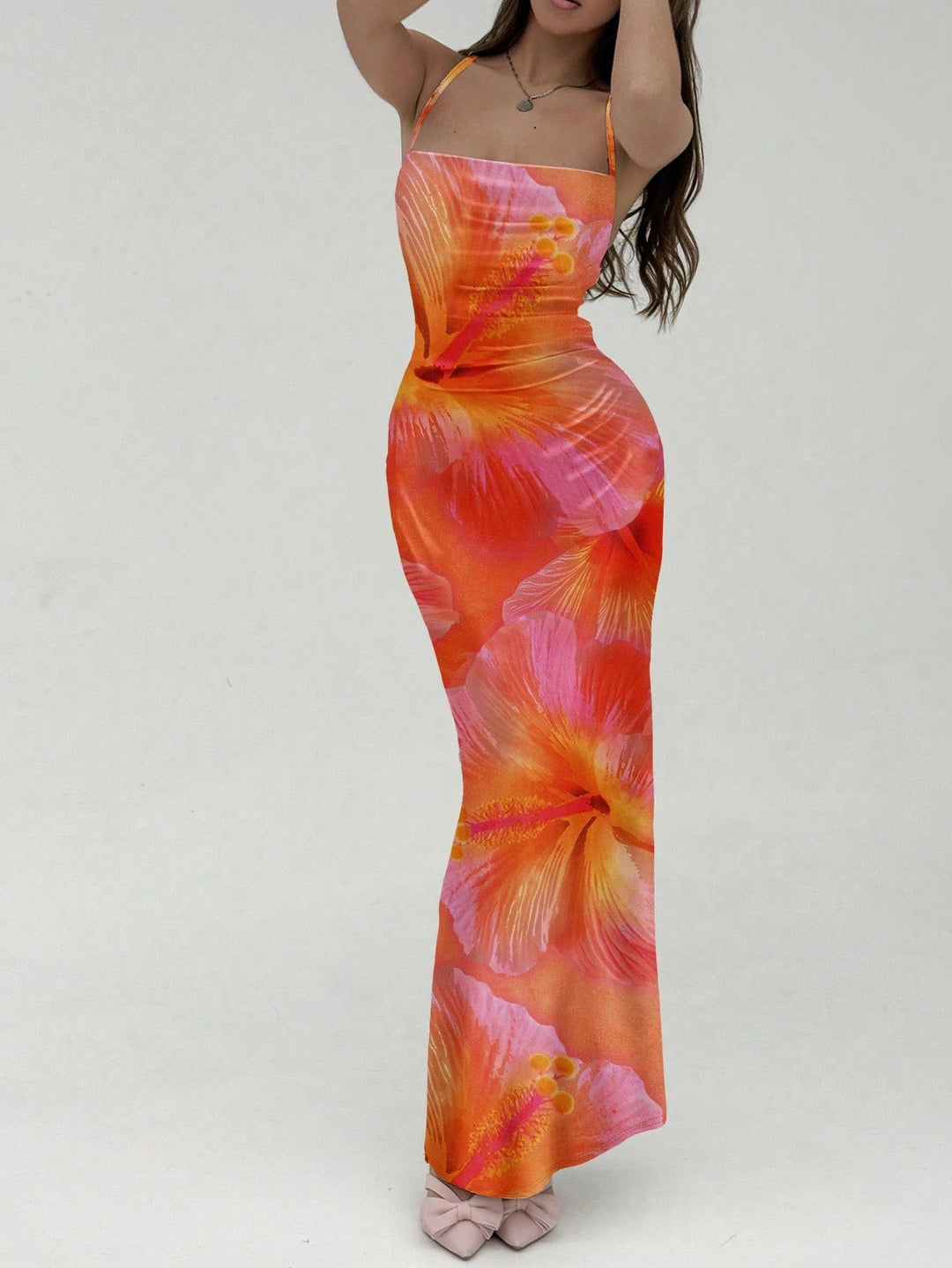 Rochie maxi SHEIN, portocaliu
