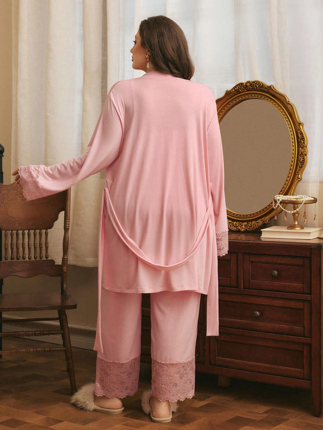 Set pijamale SHEIN, roz