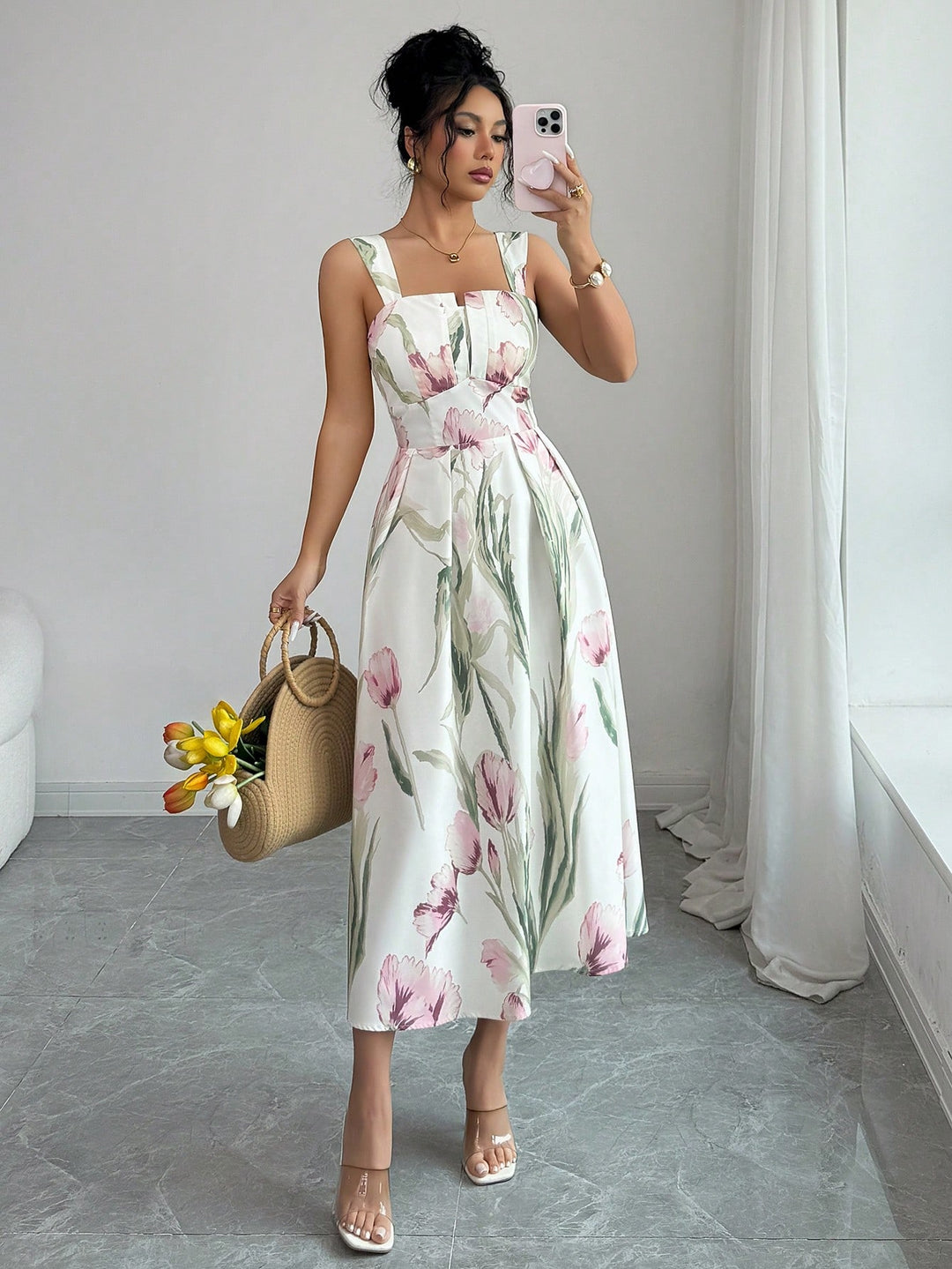 Rochie midi SHEIN, mix culori