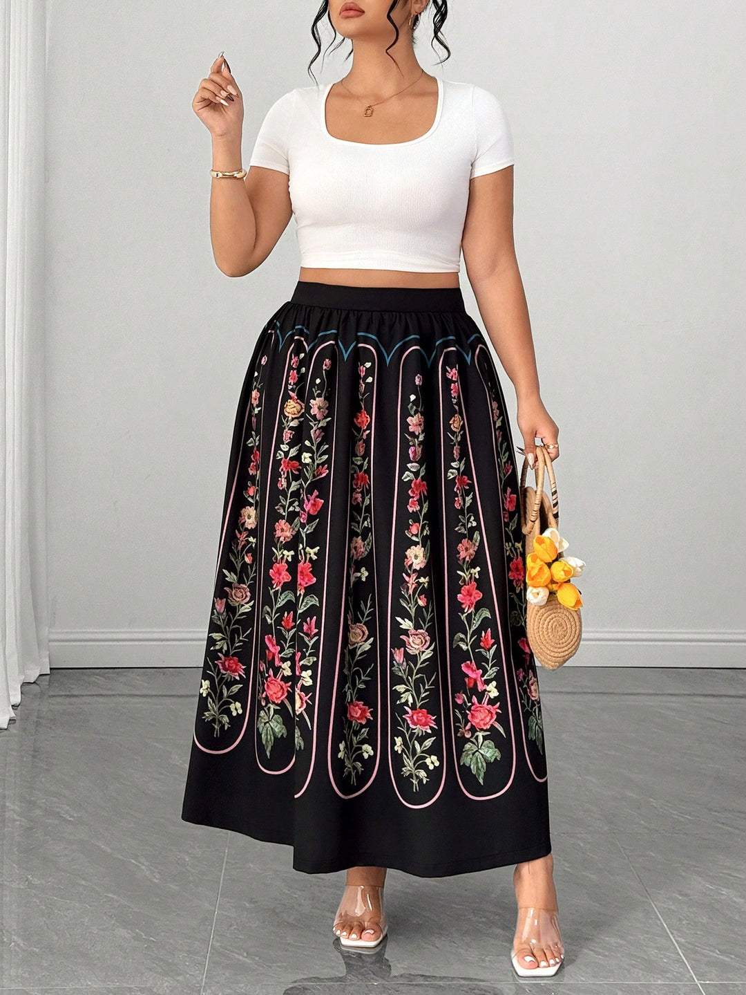 Fustă maxi SHEIN, mix culori