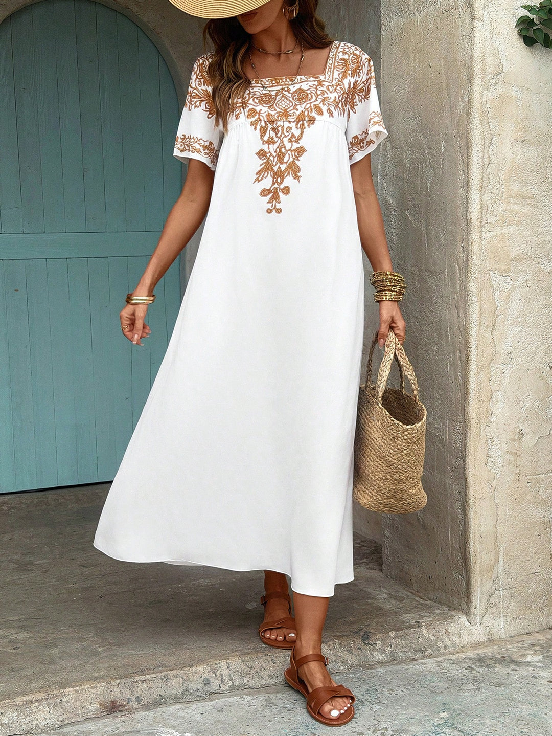 Rochie maxi SHEIN, alb
