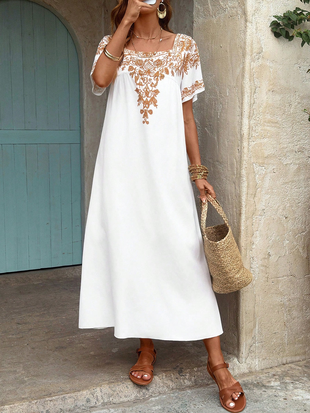 Rochie maxi SHEIN, alb