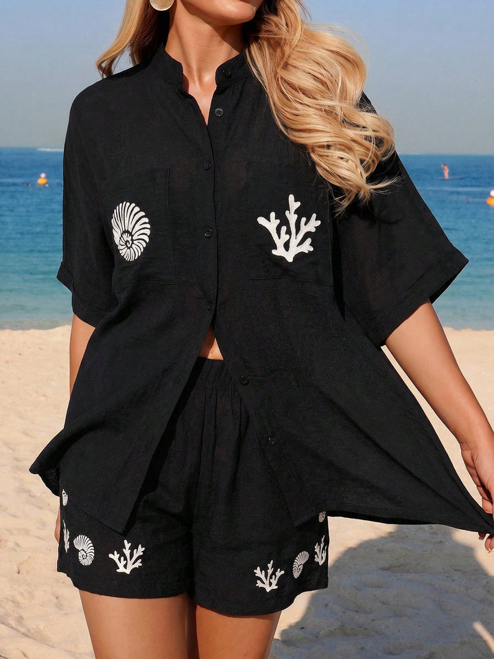 Pantaloni scurți SHEIN, negru