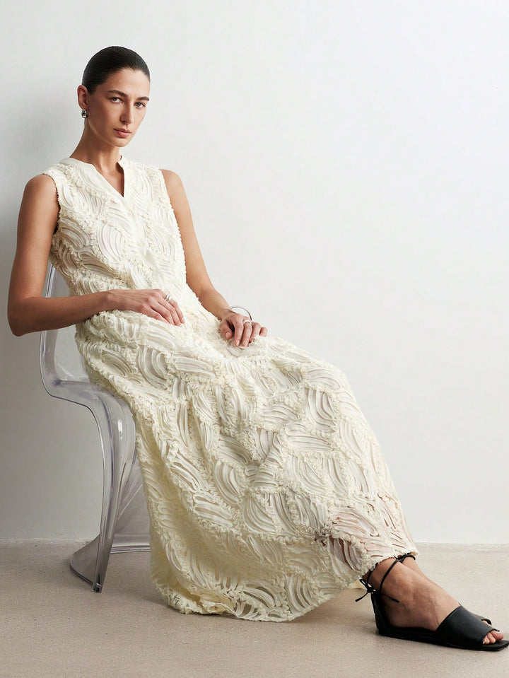 Rochie maxi SHEIN, crem
