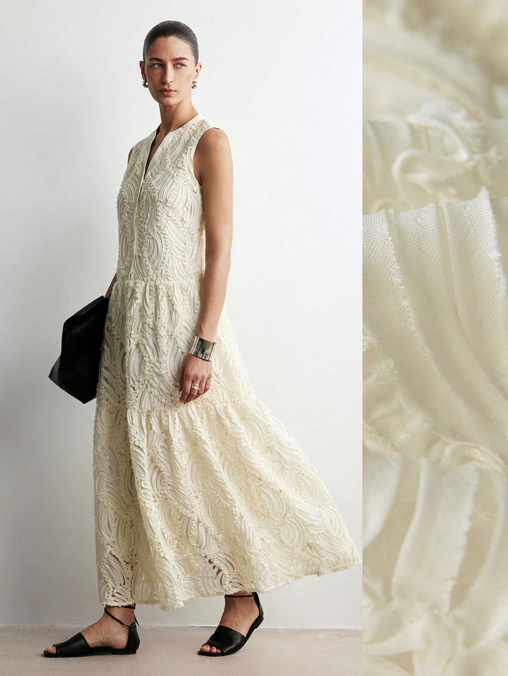 Rochie maxi SHEIN, crem