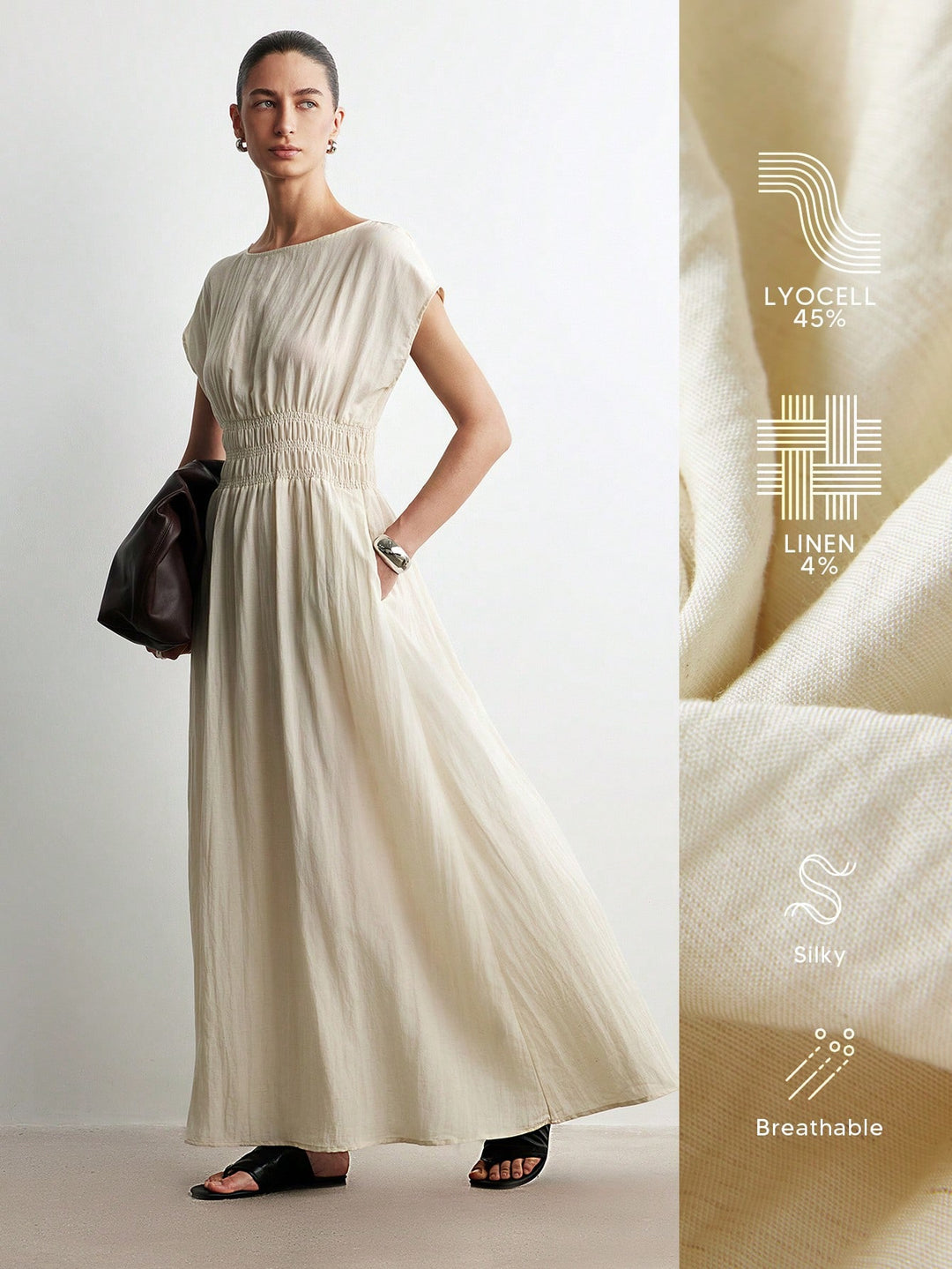 Rochie maxi SHEIN, bej