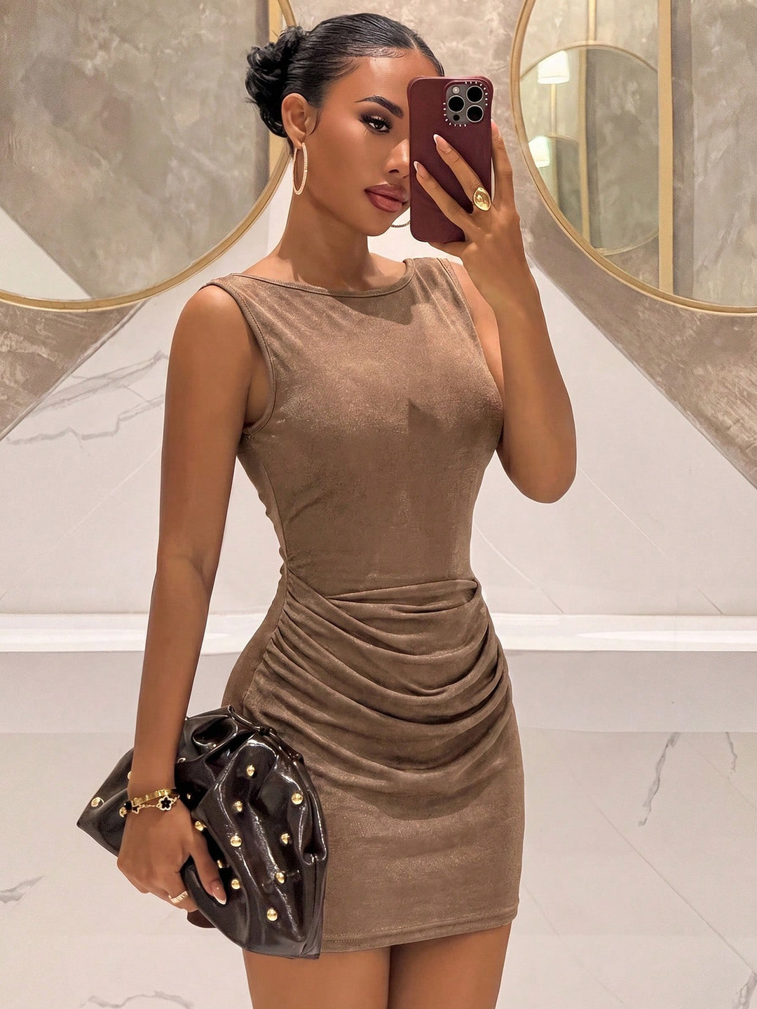 Rochie mini SHEIN, maro