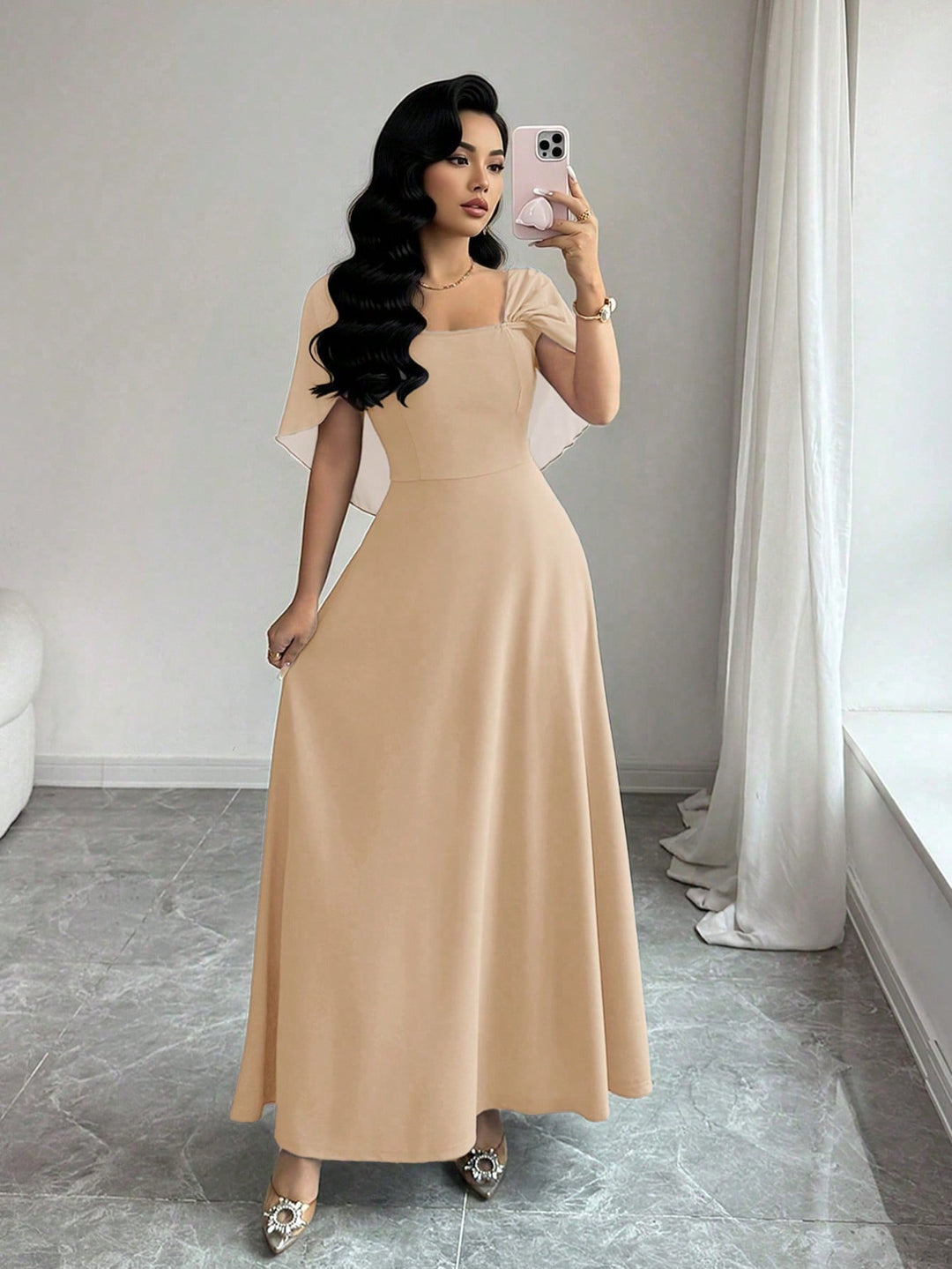 Rochie maxi SHEIN, portocaliu