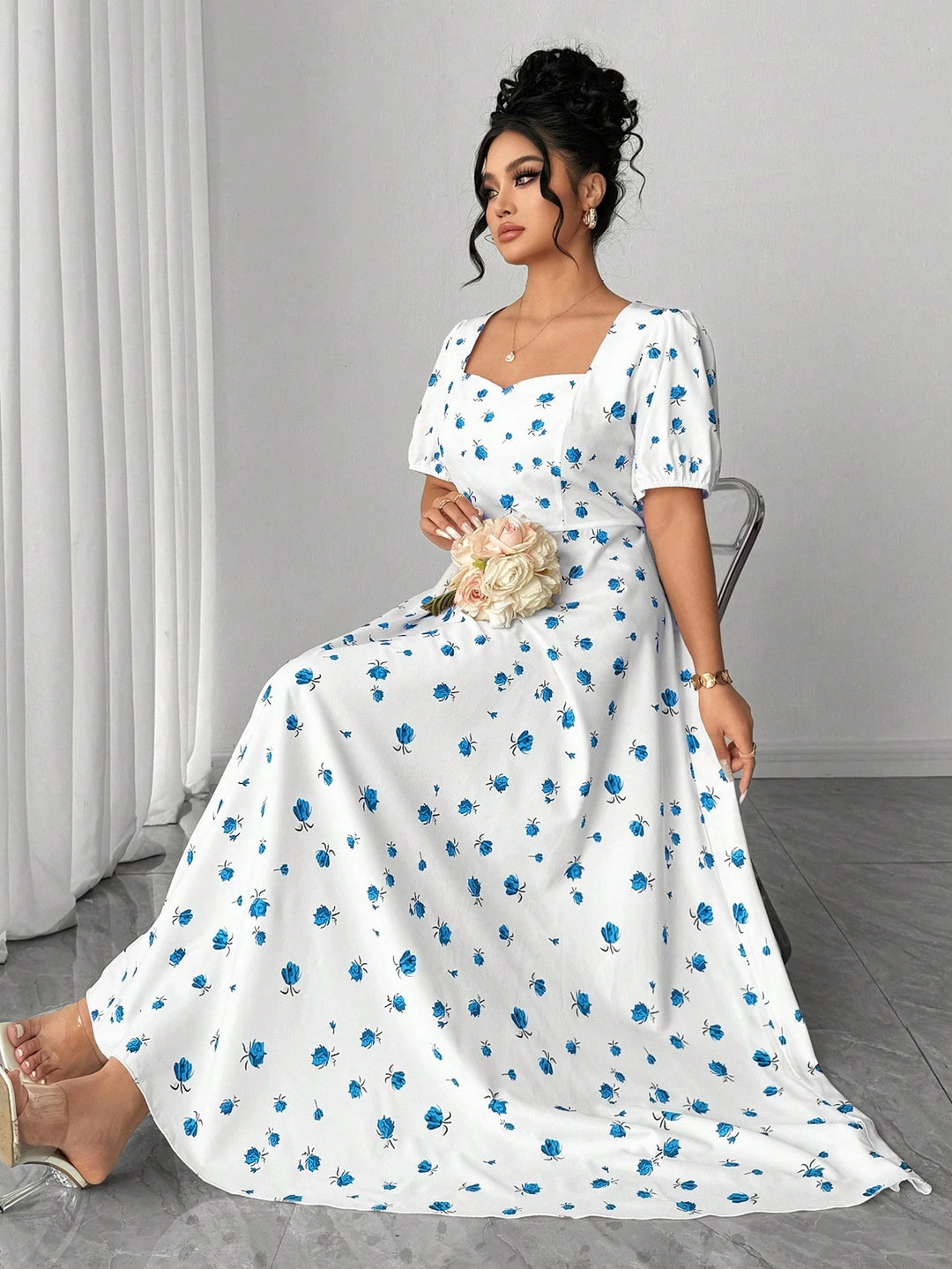Rochie maxi SHEIN, alb