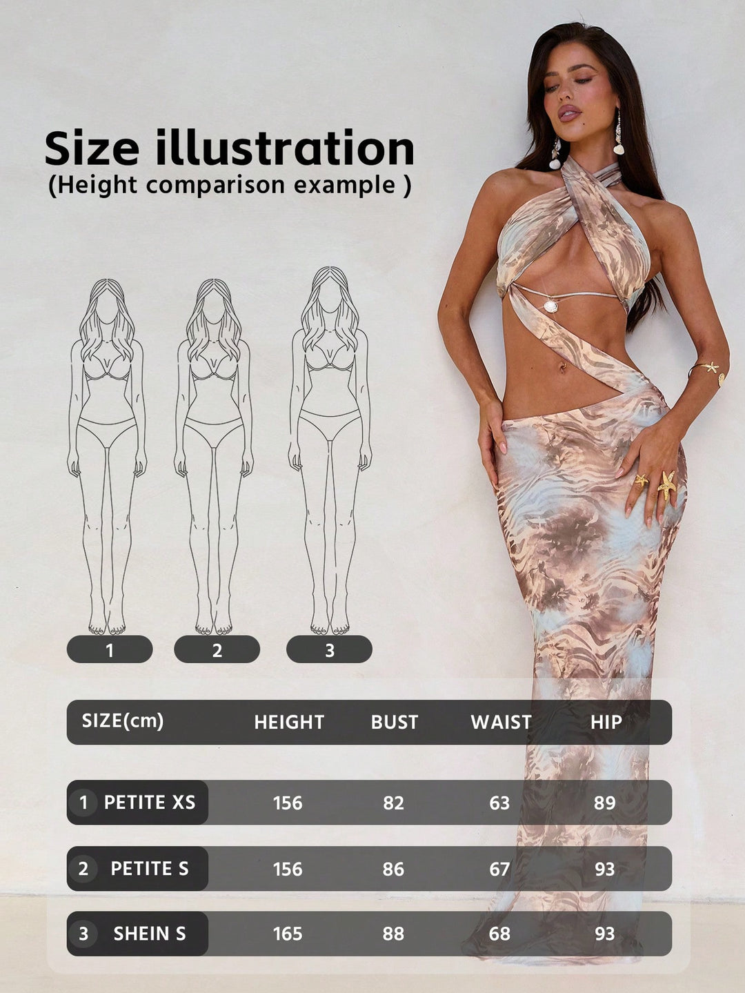 Rochie maxi SHEIN, bej