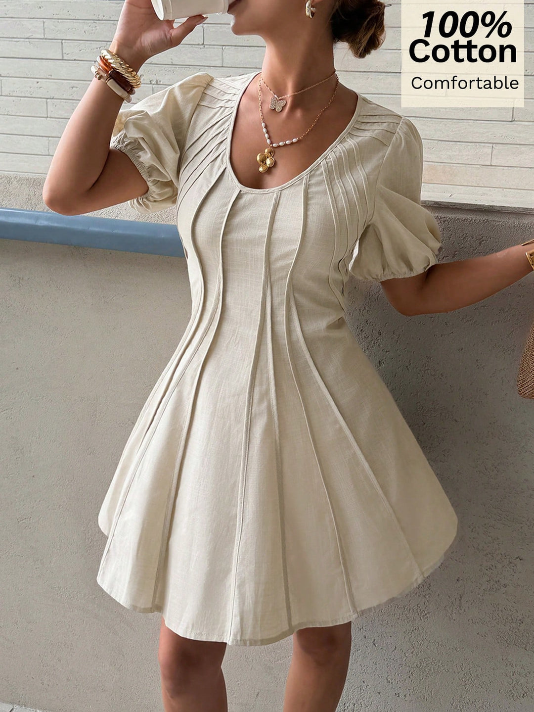 Rochie mini SHEIN, bej