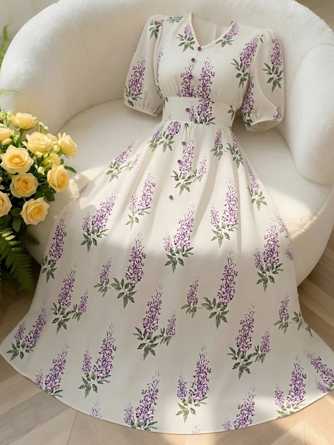Rochie maxi SHEIN, crem