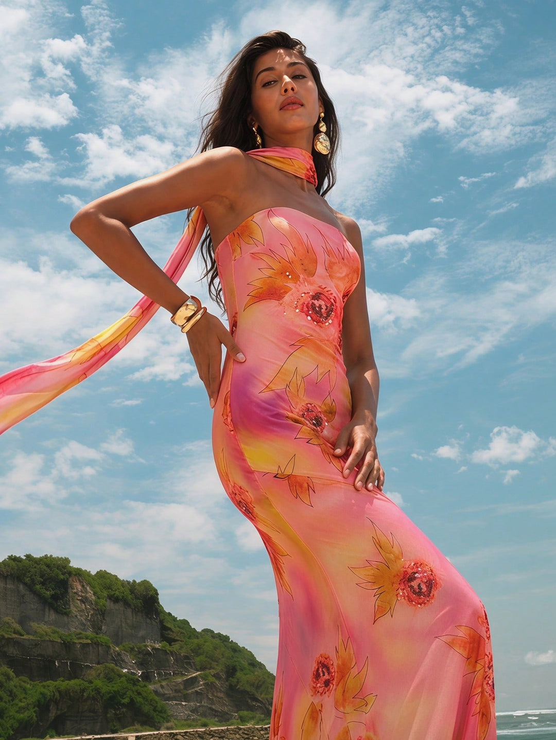 Rochie maxi SHEIN, mix culori