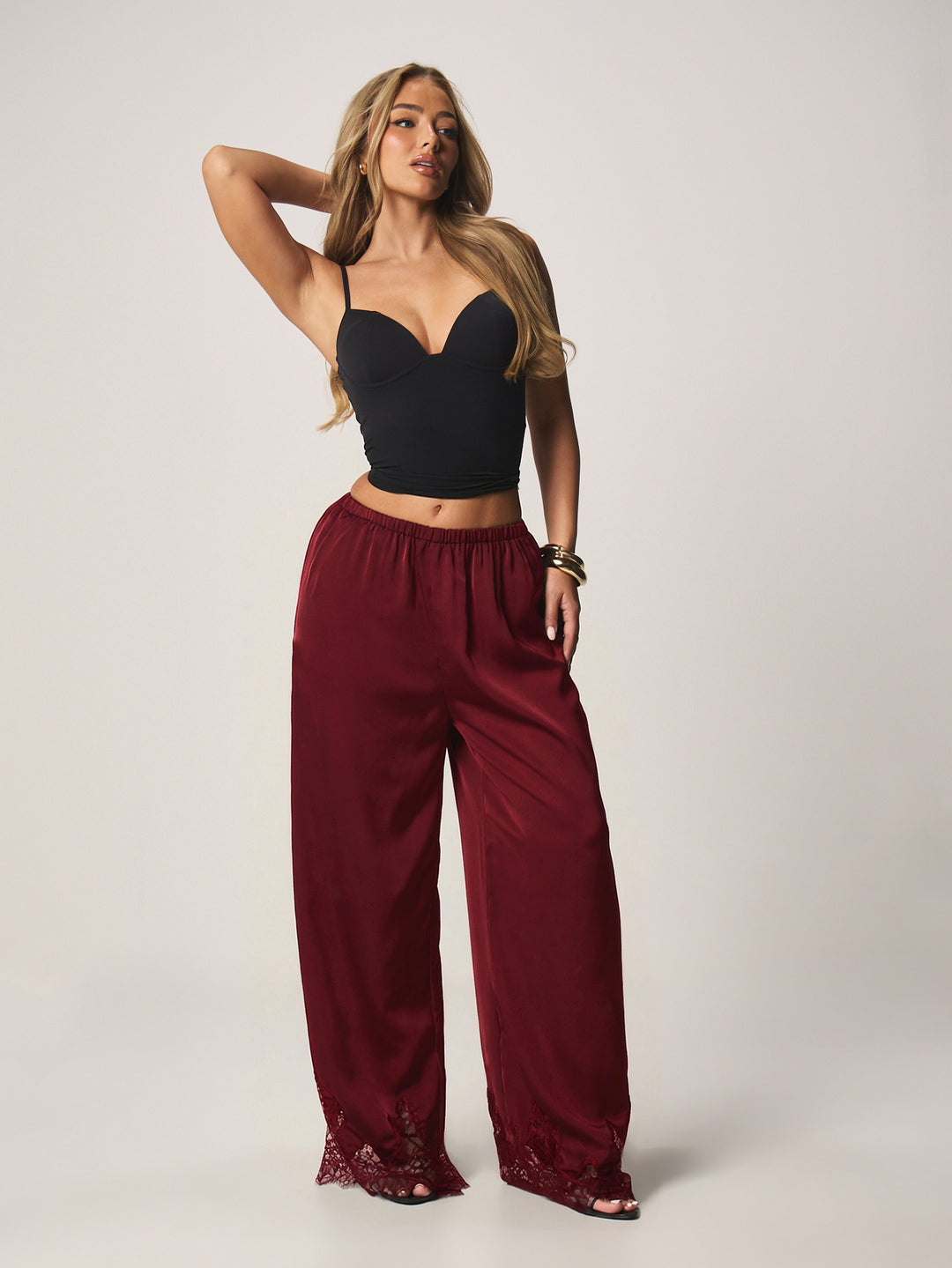 Pantaloni SHEIN, vișiniu