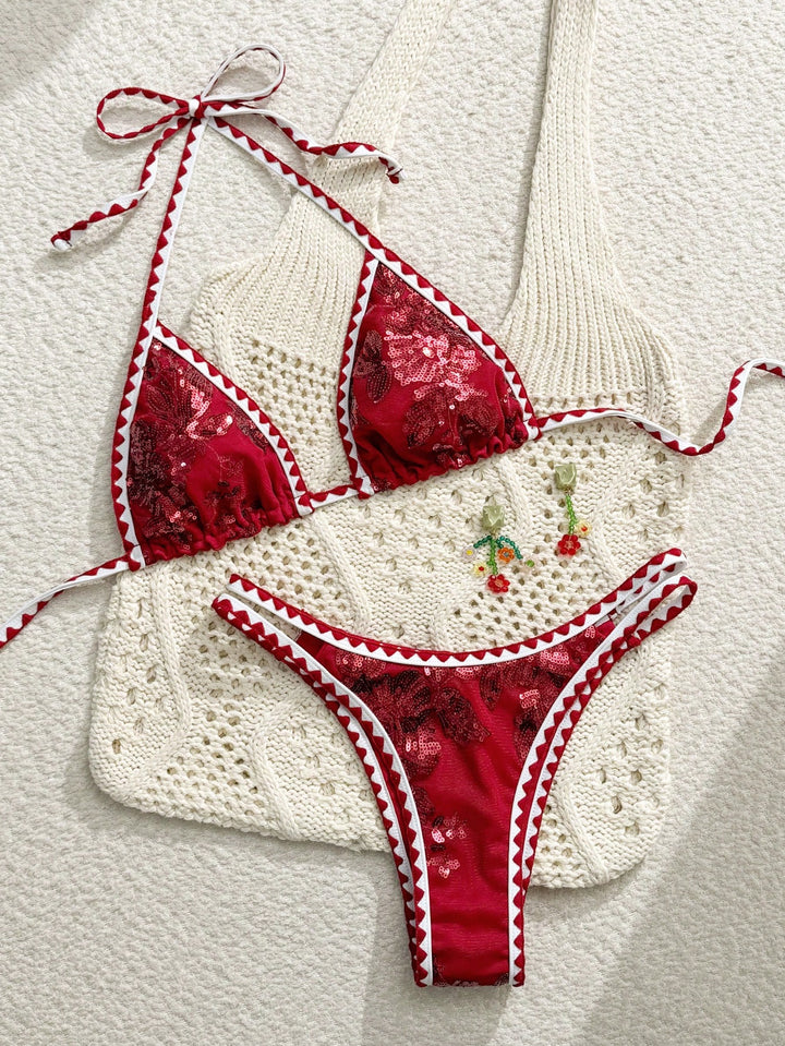 Set bikini SHEIN, roșu