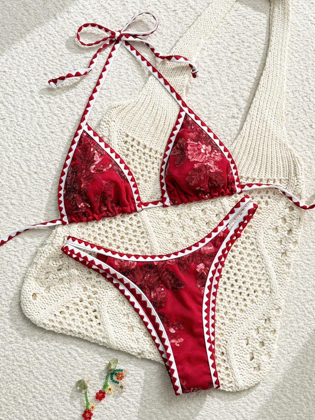 Set bikini SHEIN, roșu