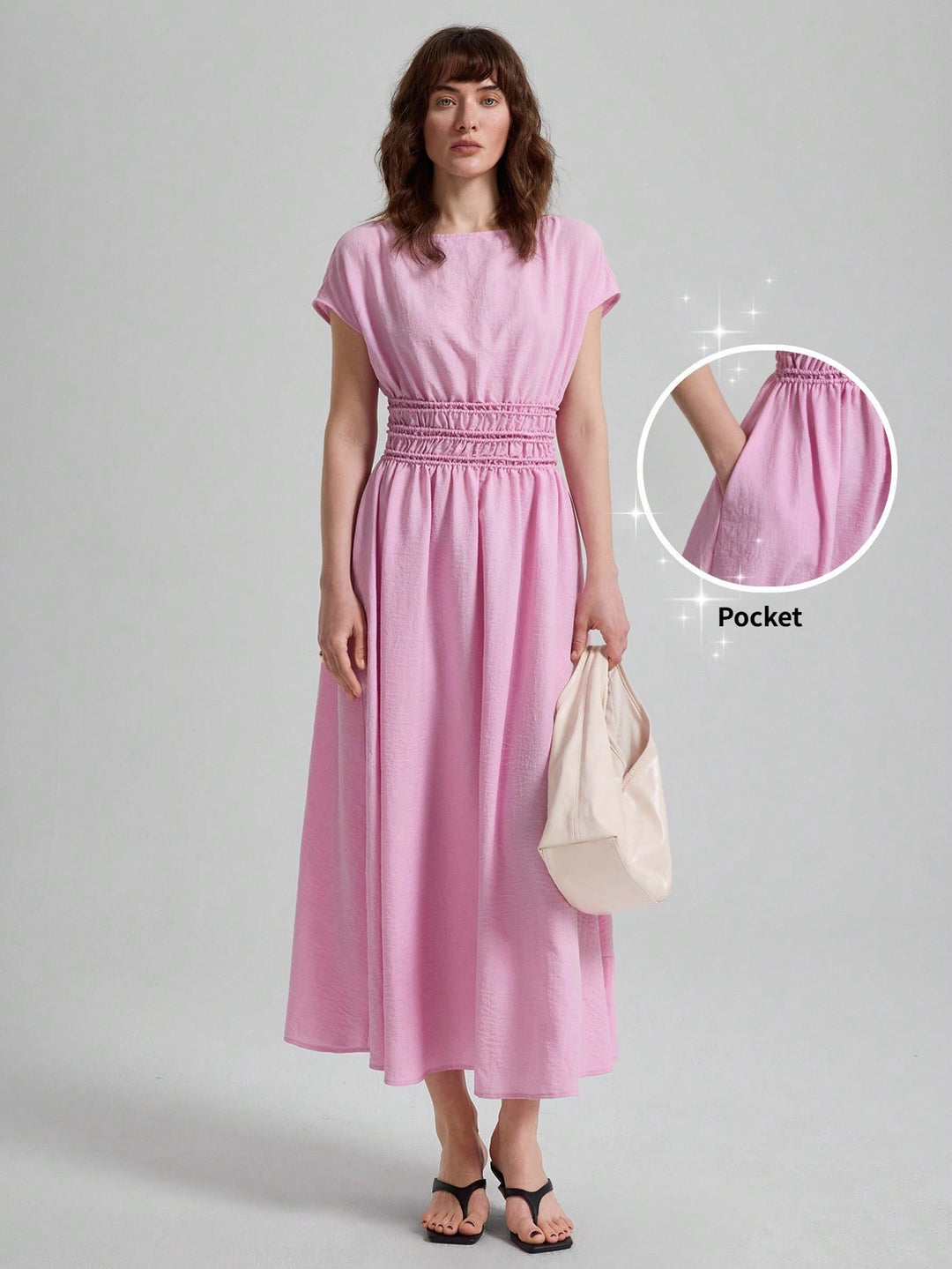 Rochie midi SHEIN, roz
