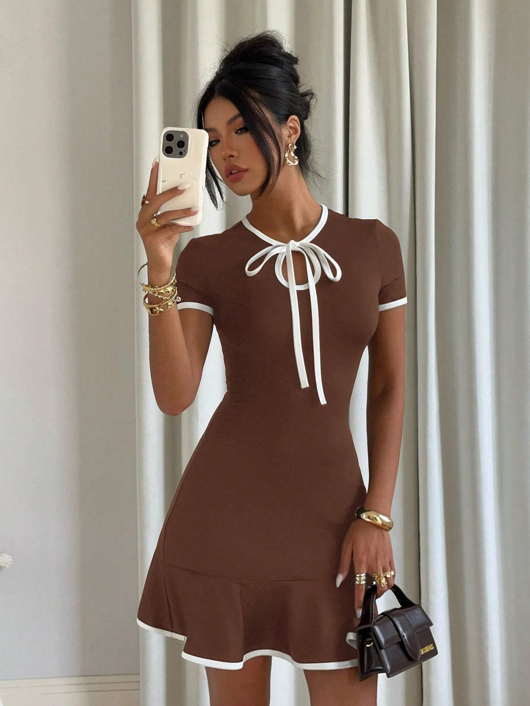 Rochie mini SHEIN, maro