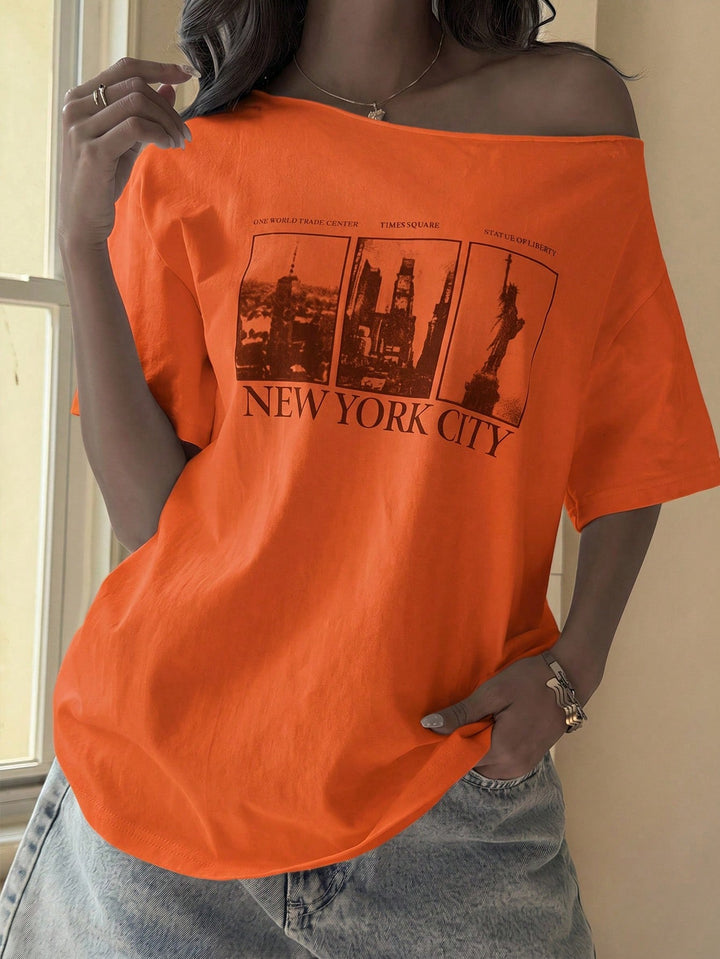 Tricou SHEIN, portocaliu