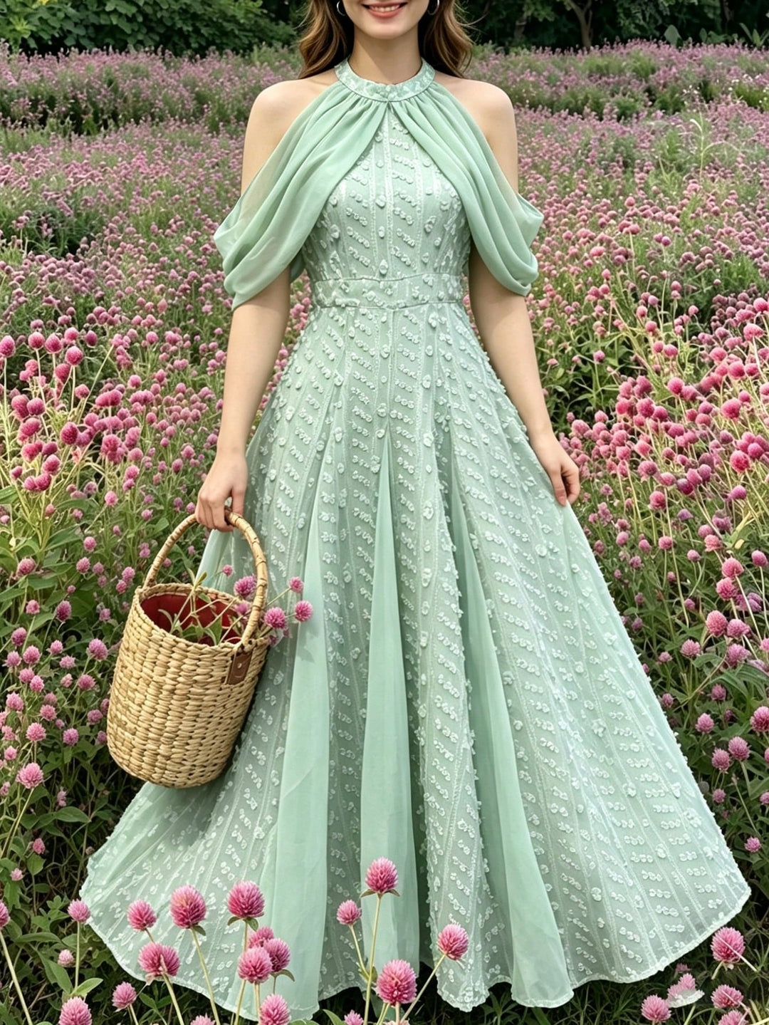 Rochie maxi SHEIN, verde