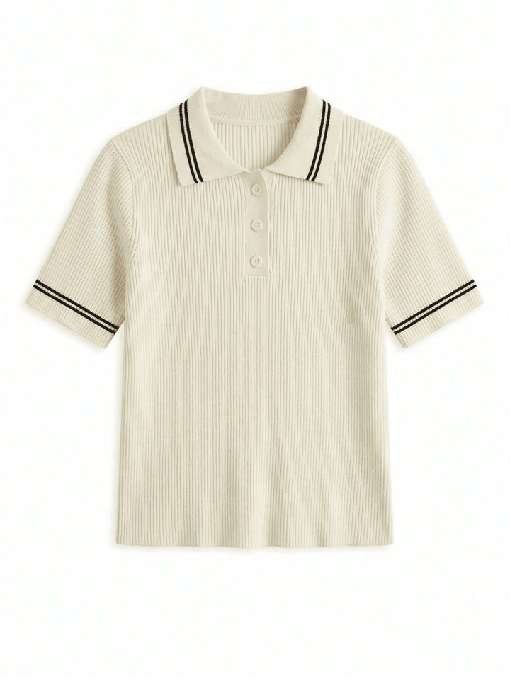 Tricou polo SHEIN, bej