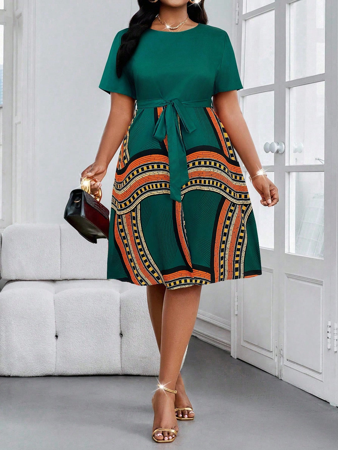 Rochie midi SHEIN, verde