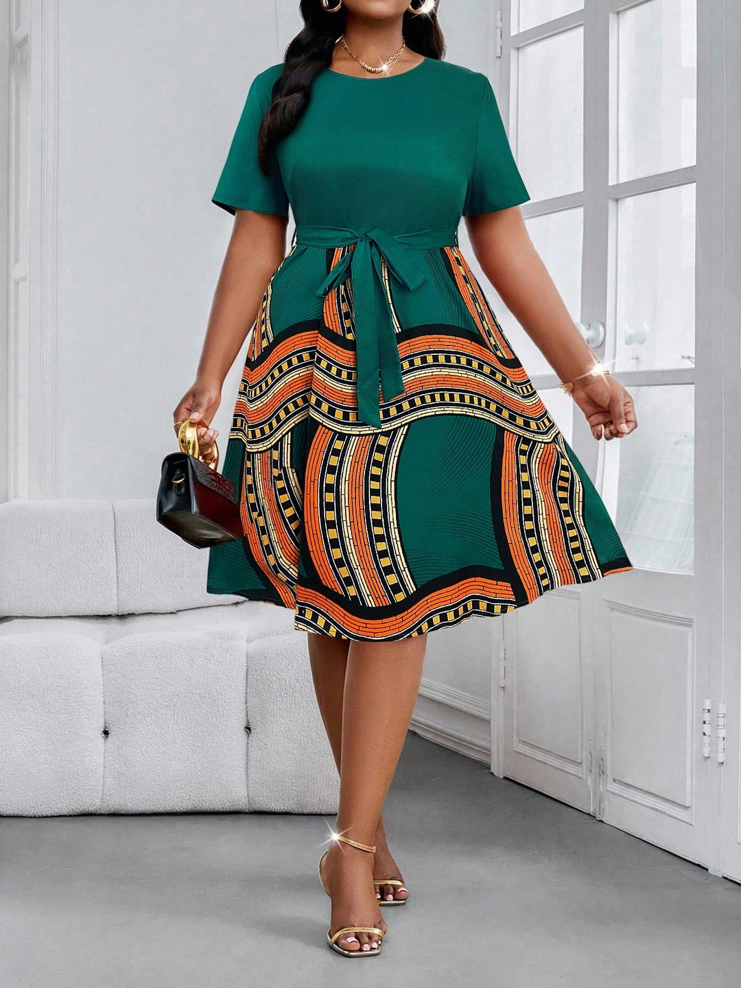 Rochie midi SHEIN, verde