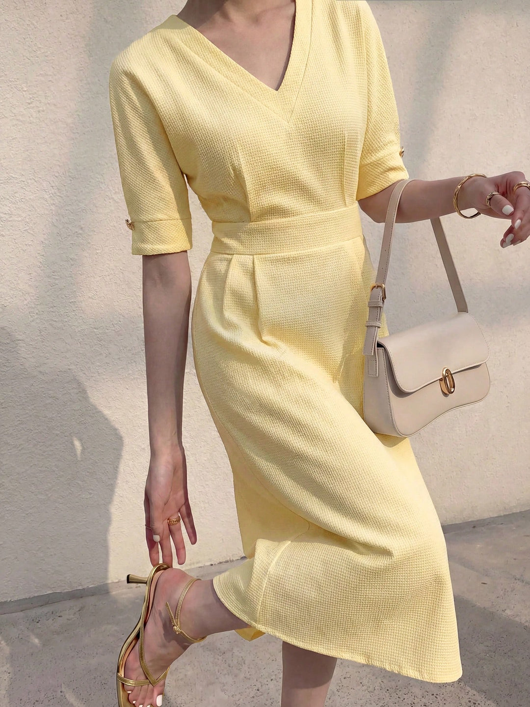 Rochie midi SHEIN, galben