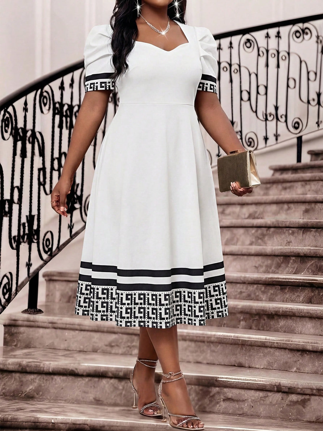 Rochie midi SHEIN, alb