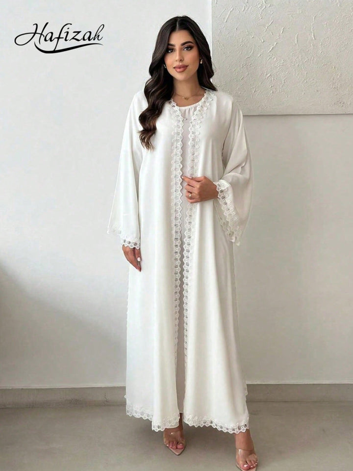 Set caftan și jalabiya SHEIN, alb