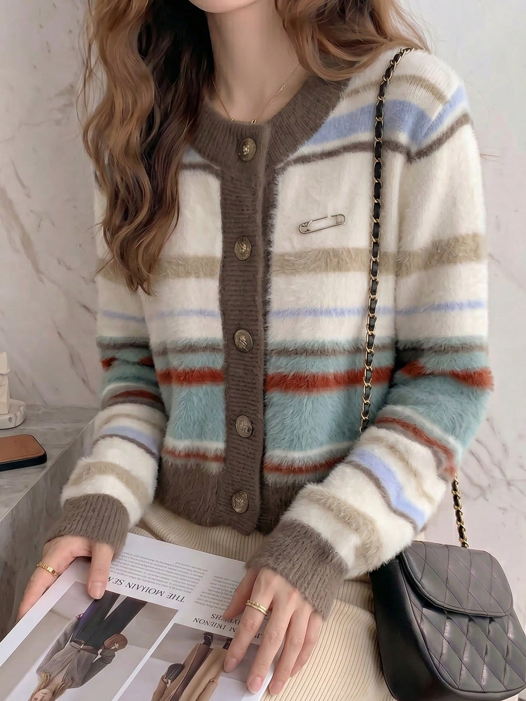Cardigan SHEIN, albastru