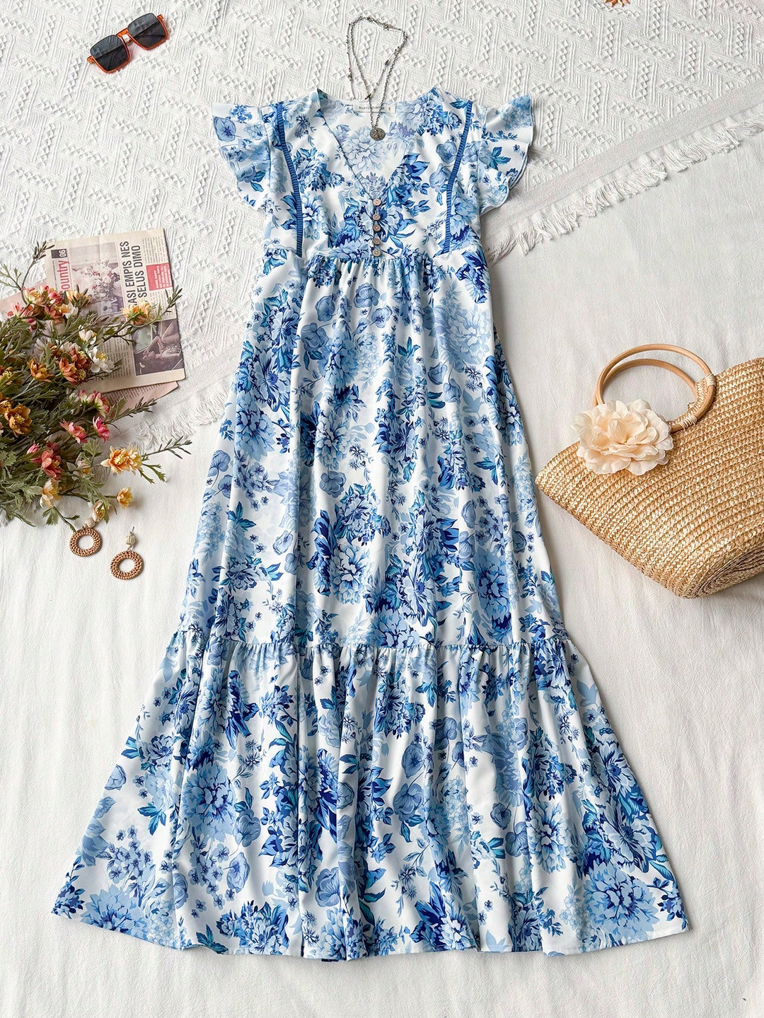 Rochie maxi SHEIN, albastru