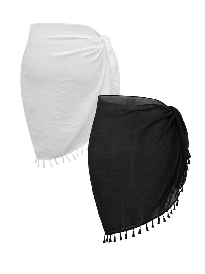 Fusta de plaja SHEIN, negru