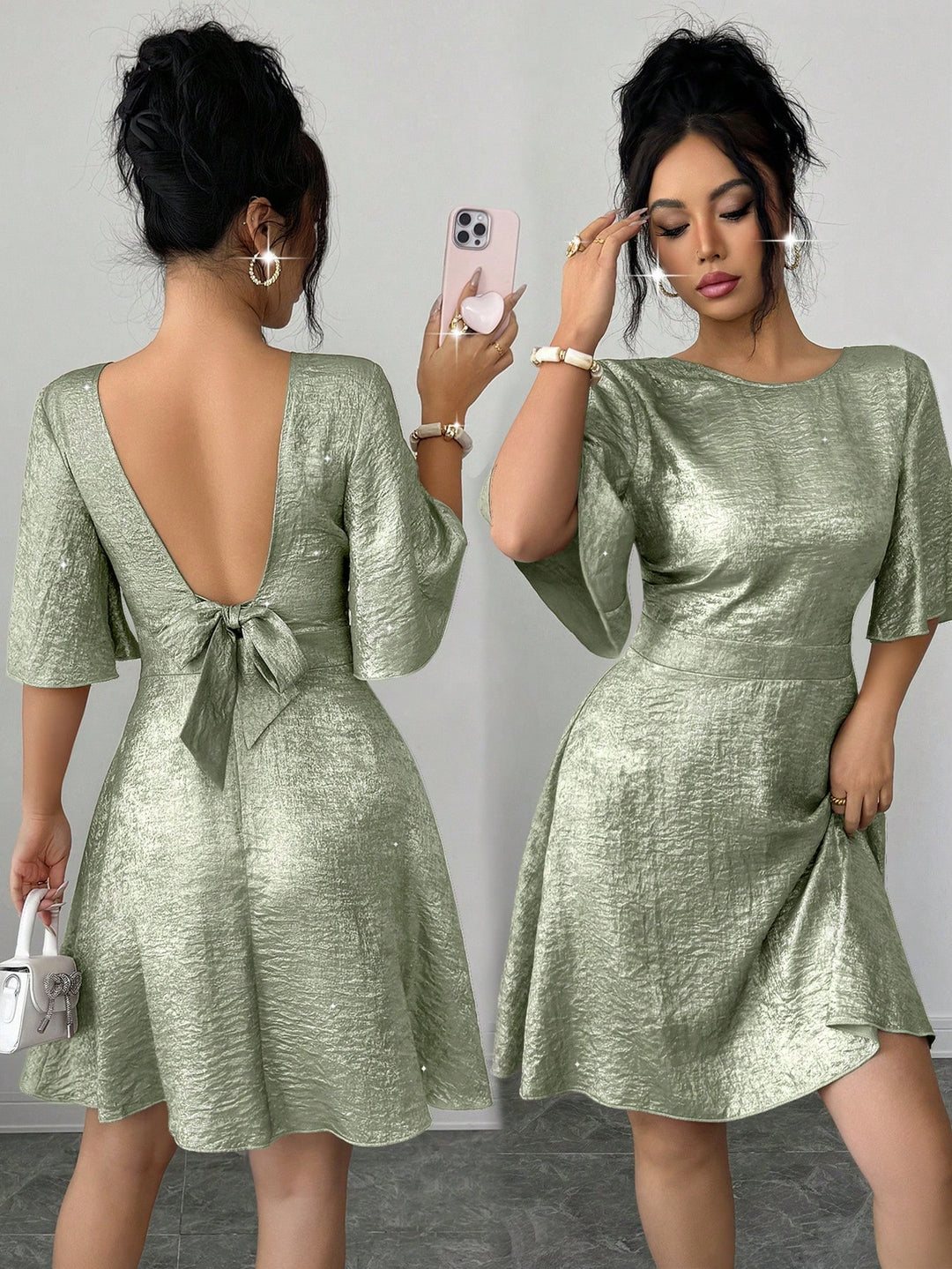 Rochie mini SHEIN, verde