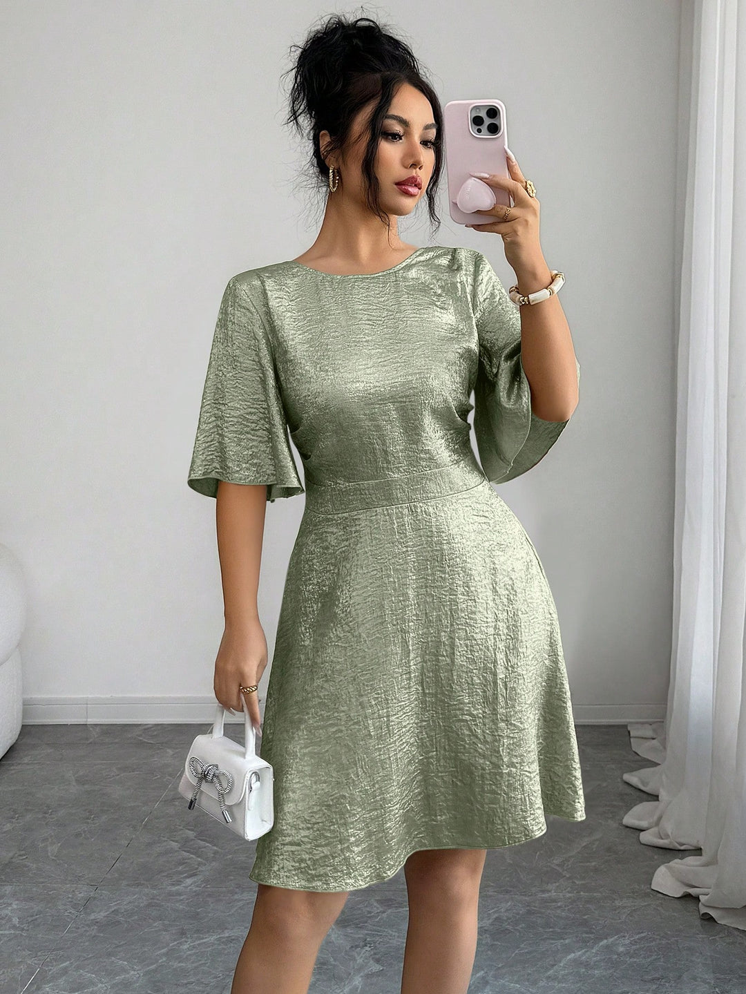 Rochie mini SHEIN, verde