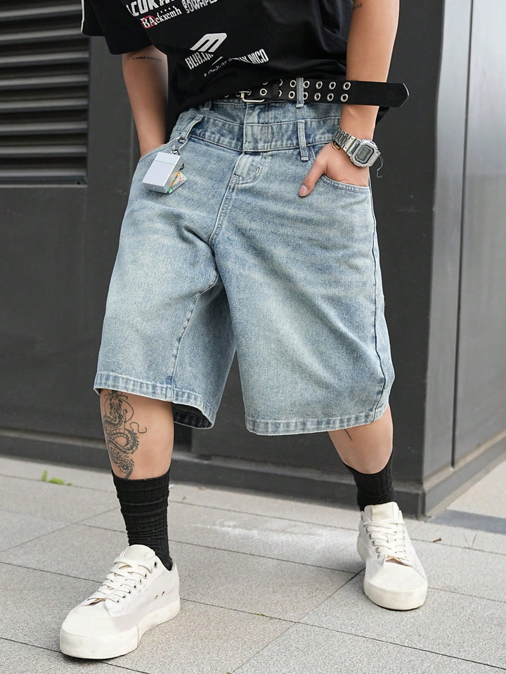 Pantaloni scurți SHEIN, albastru