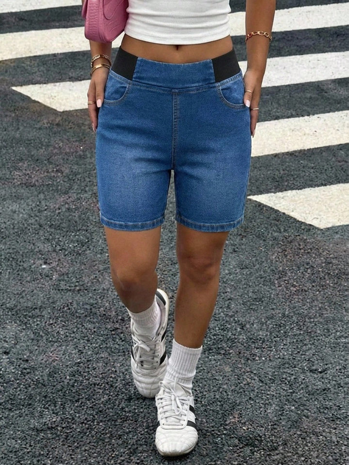 Pantaloni scurți SHEIN, albastru