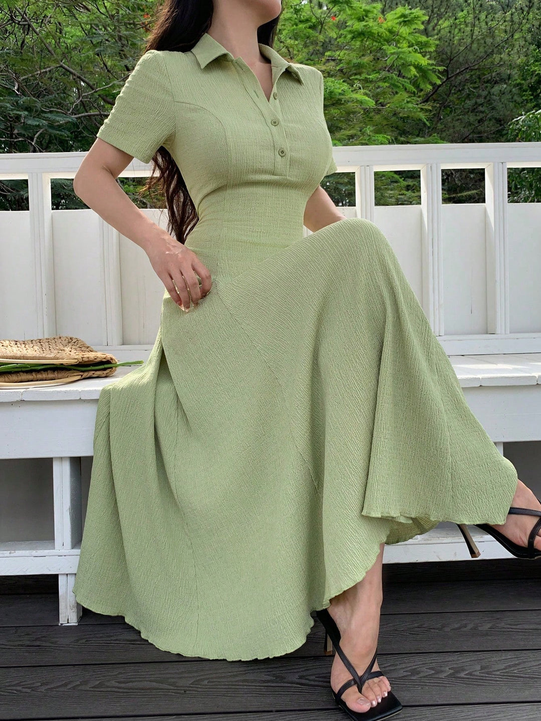 Rochie midi SHEIN, verde