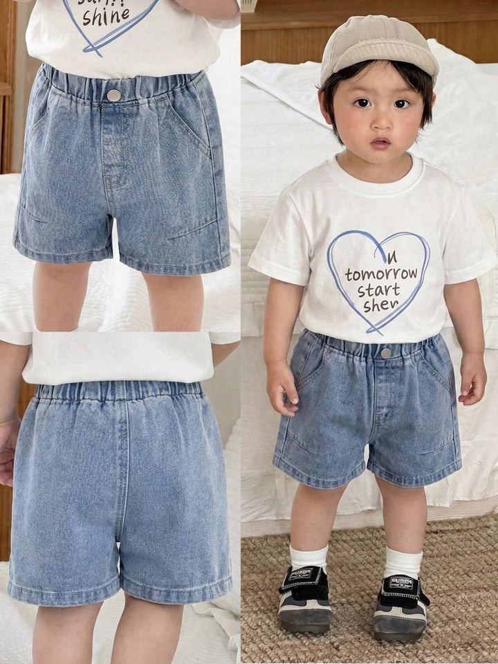 Jeans scurți SHEIN, albastru