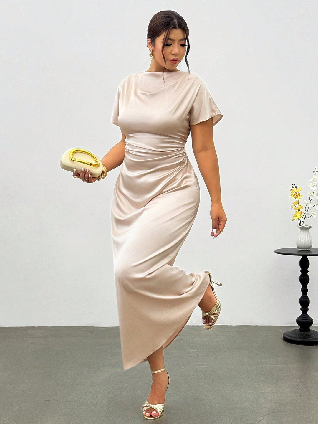 Rochie maxi SHEIN, crem