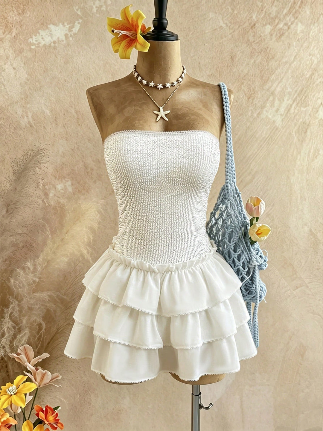 Rochie scurtă SHEIN, bej