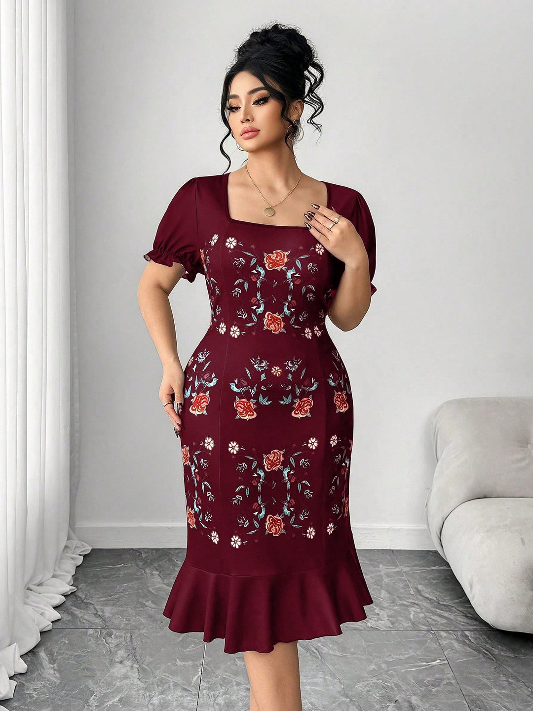 Rochie SHEIN, vișiniu