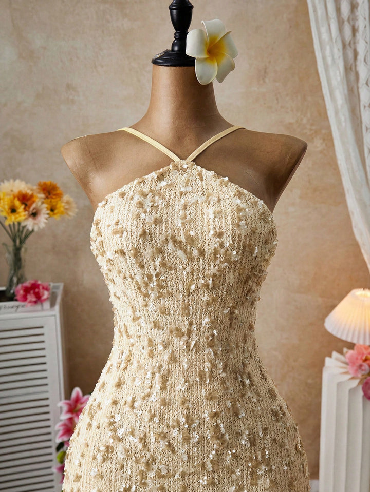 Rochie scurtă SHEIN, bej