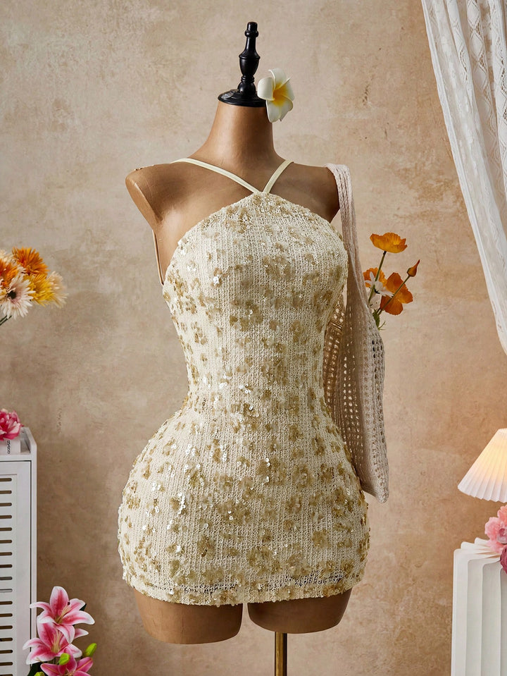 Rochie scurtă SHEIN, bej