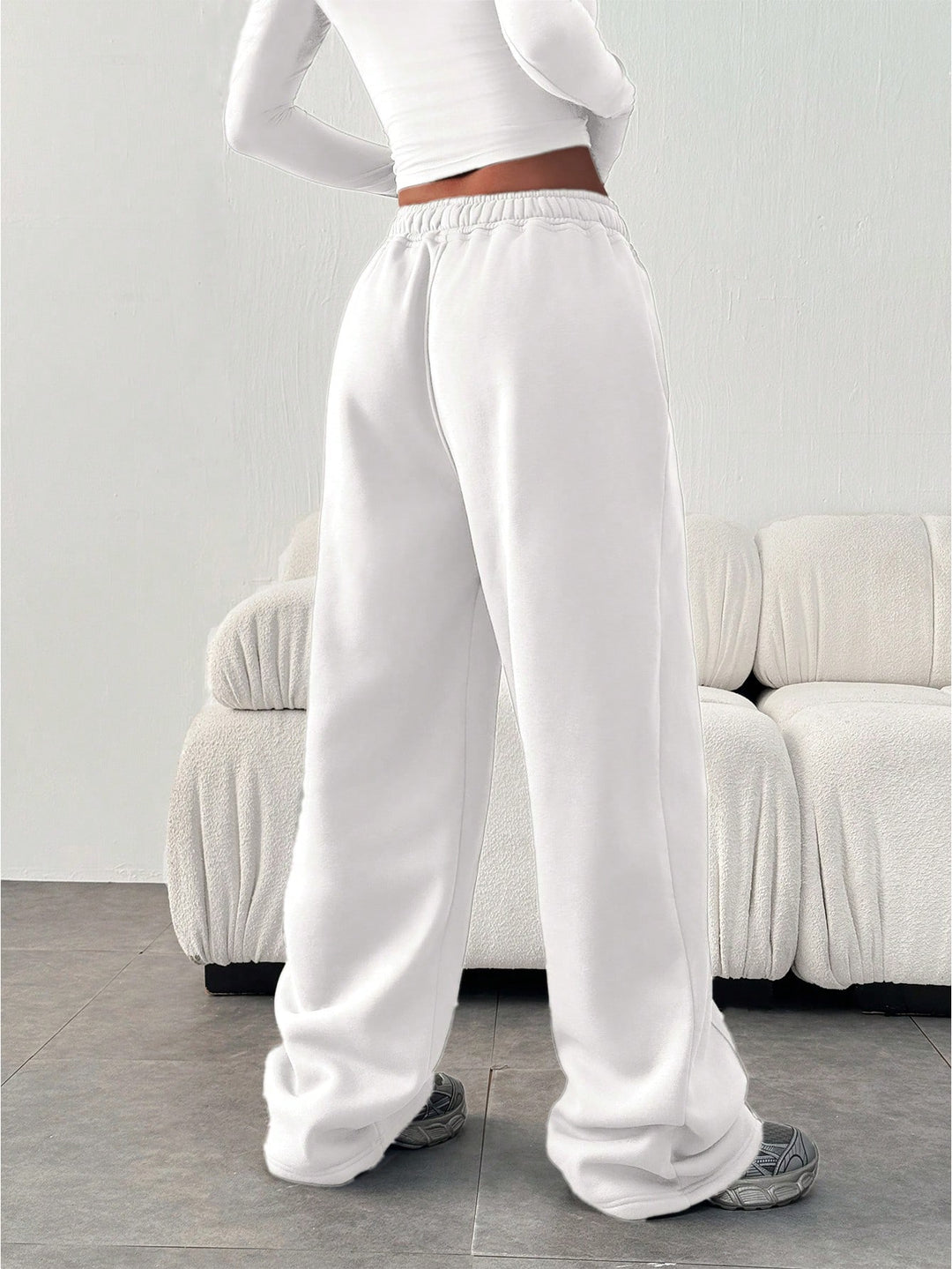 Pantaloni SHEIN, alb