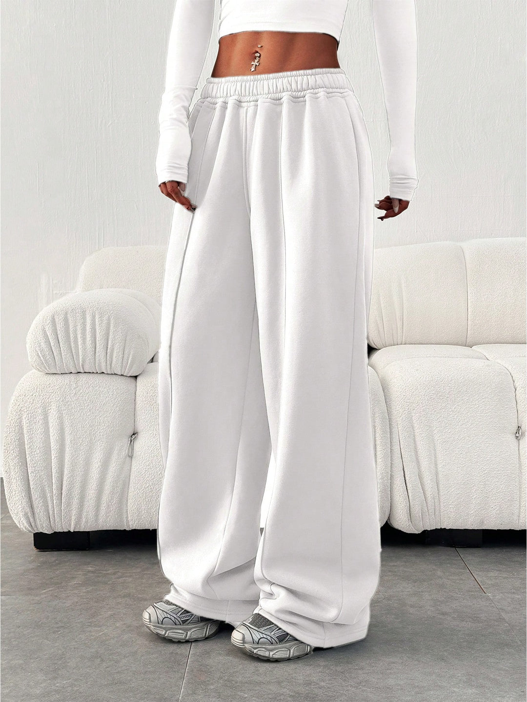Pantaloni SHEIN, alb