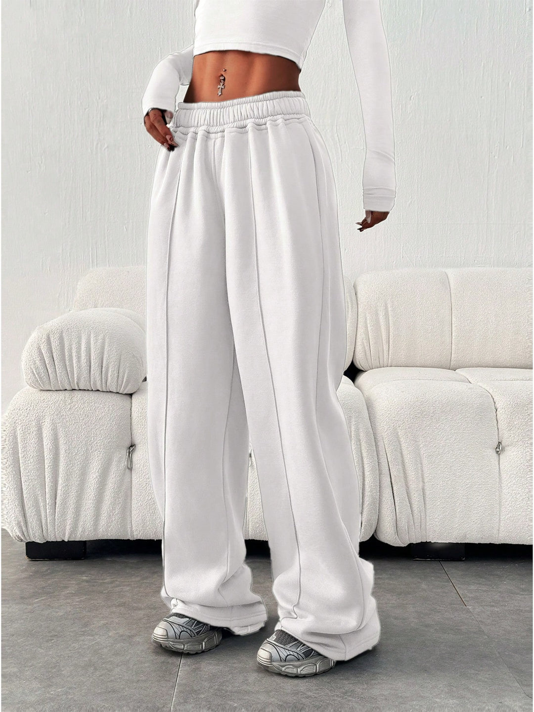 Pantaloni SHEIN, alb