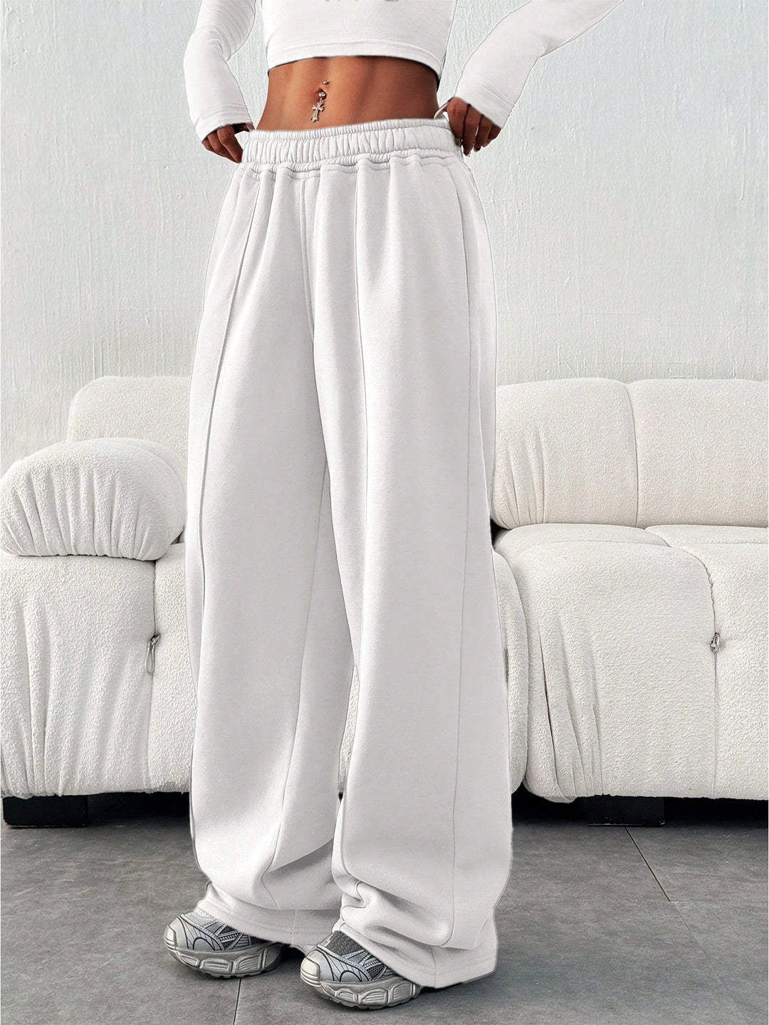 Pantaloni SHEIN, alb