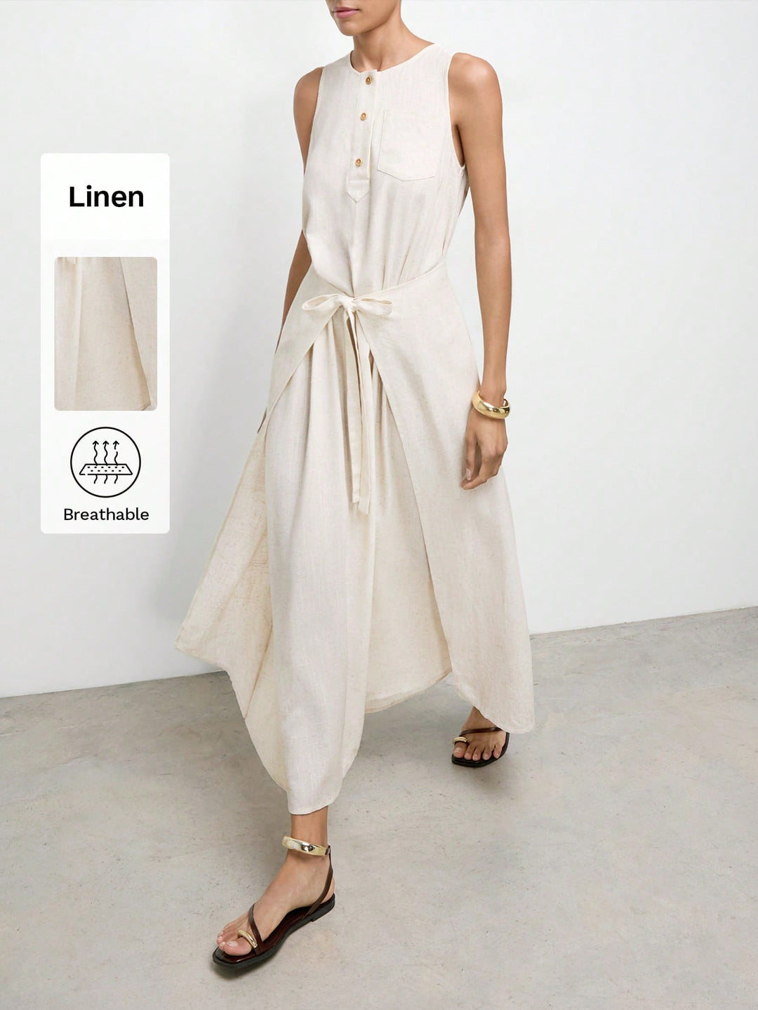 Rochie maxi SHEIN, bej